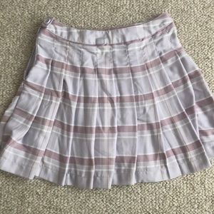 purple pleated skirt